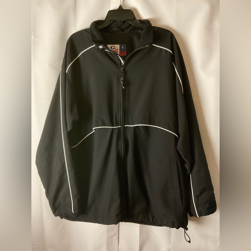 Game Sportswear Mens L Black White Liberty Jacket Windbreaker Style 540